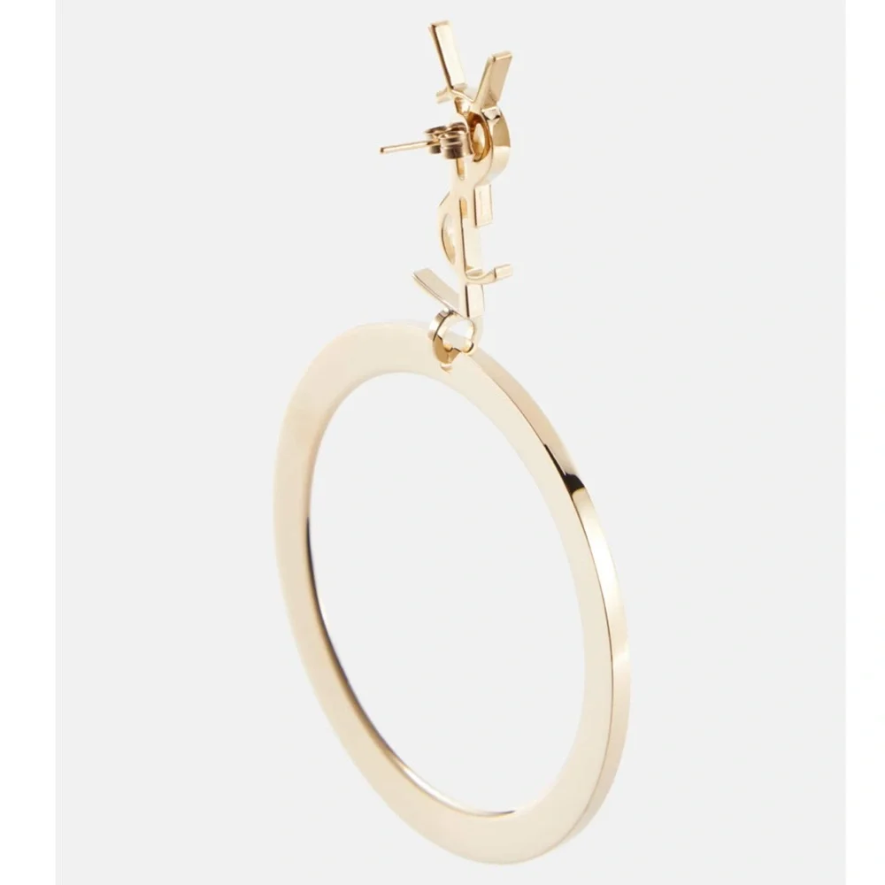 SAINT LAURENT Cassandra YSL logo hoop earrings - Picture 3 of 5